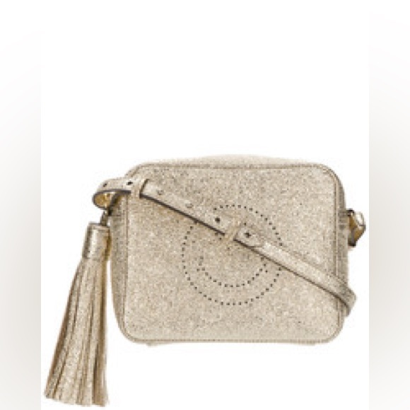 Anya Hindmarch Metallic Smiley Crossbody Gold - Picture 1 of 10